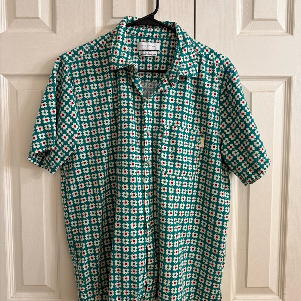Green Floral Men's Shirt